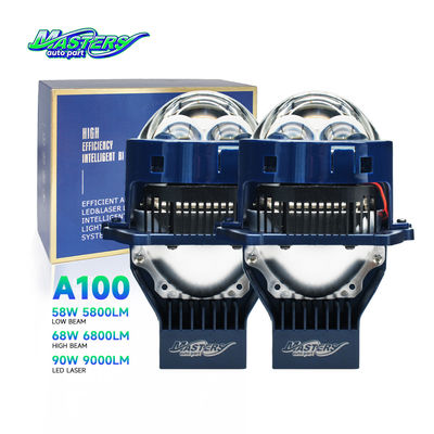 มาสเตอร์ A100 เลนส์ LED เลเซอร์ / Hi / Lo Beam 90W 9000 ลูเมนส์ 3 นิ้ว โปรเจคเตอร์เลเซอร์คู่