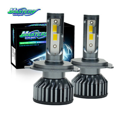Masters F2 75W 7500 ลูเมน 3000K สีเหลือง 9004 9007 H4 H13 ไฟหน้า LED หลอดไฟ